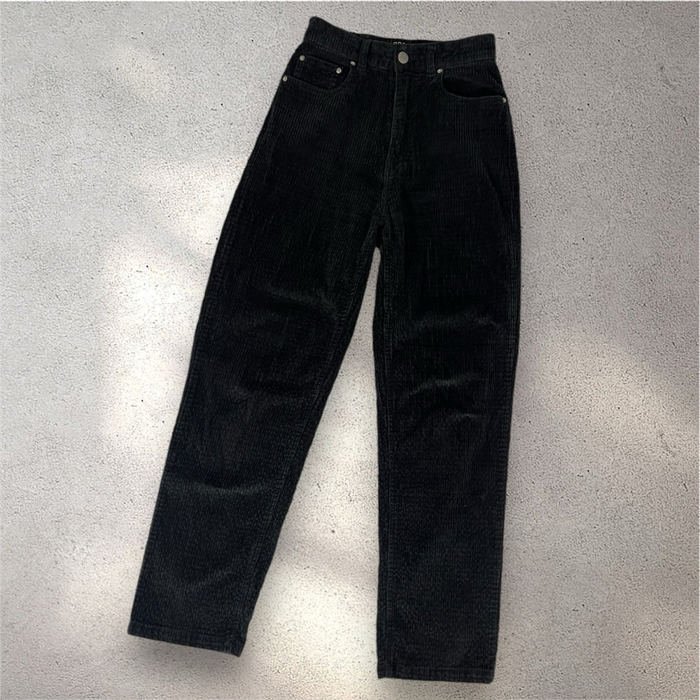 Corduroy black straight leg pants